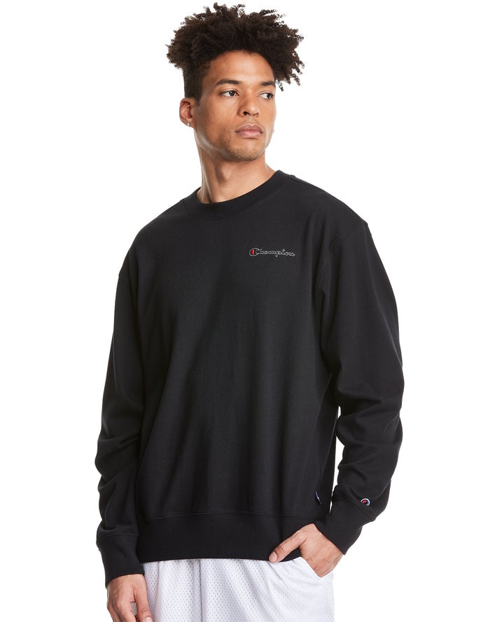 Champion Middleweight Jersey Long-Sleeve Erkek Tişört Siyah ( FUSLPH978 )